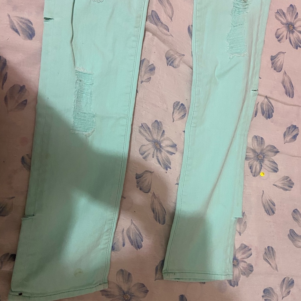 Teal jeans